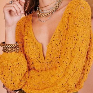 Sézane Sezane Annette jumper cardigan yellow XL